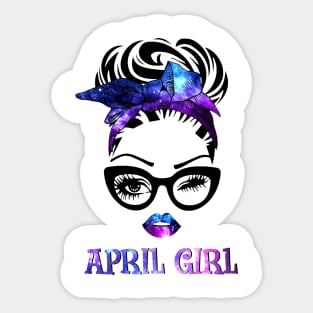 April Girl Galaxy Sticker